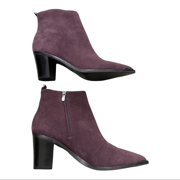 MARC FISHER Matter Pointed Toe Chelsea Western Bootie suede heeled boots sz 9.5M - Picture 3 of 4